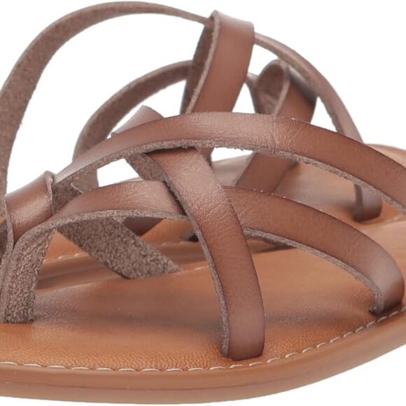 Women's Flat Sandals Faux Leather Size 8.5 Memory FoamNonSlip Summer Footwear - Picture 1 of 7